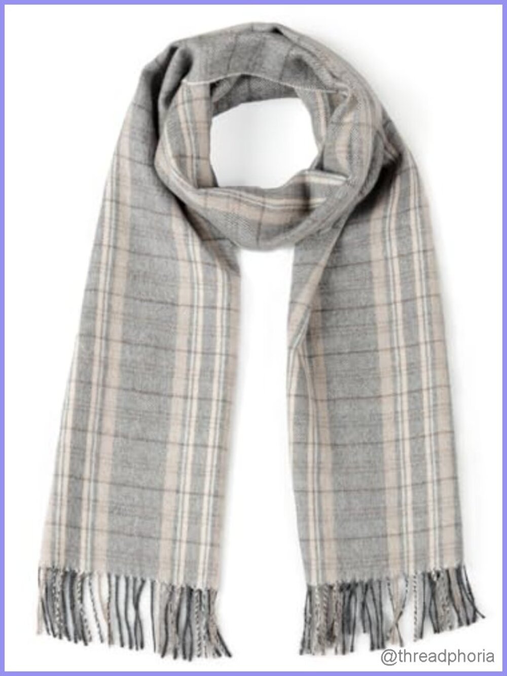 100% Baby Alpaca Wool Tartan Plaid Scarf - Handwoven Unisex